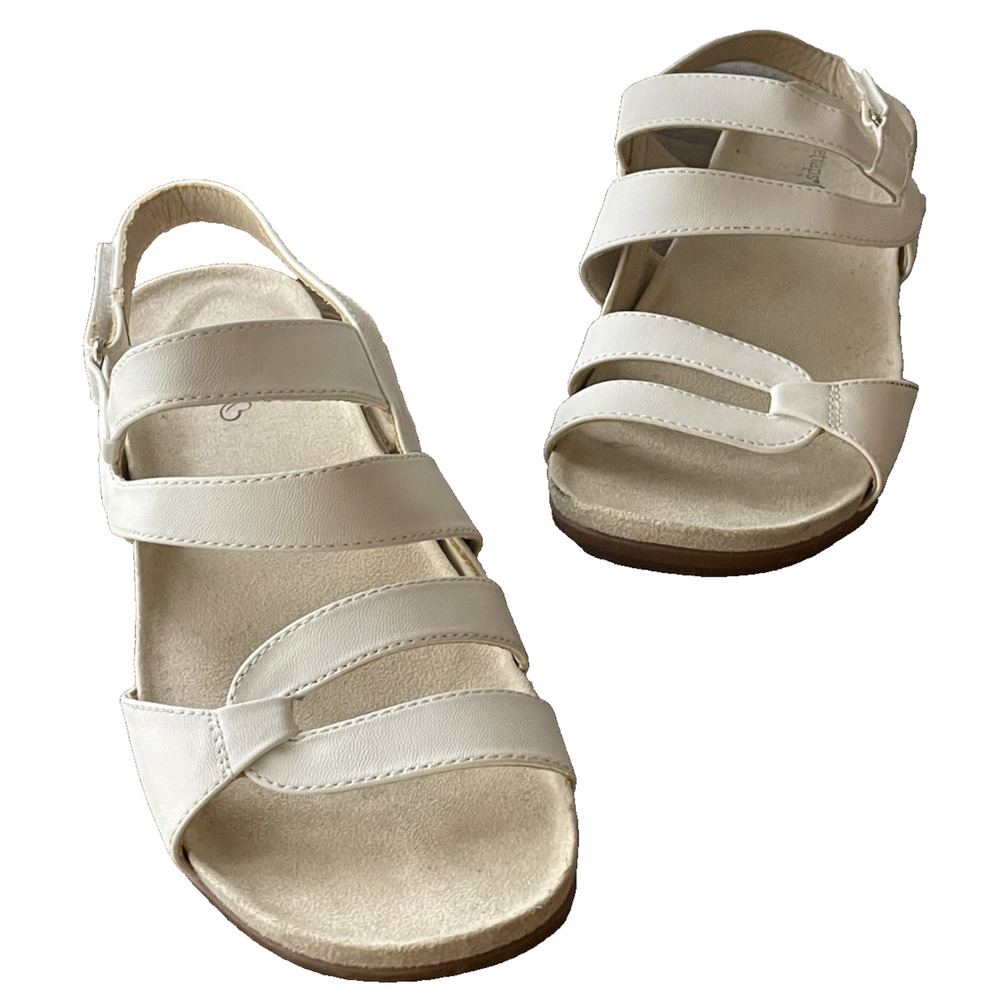 Baretraps Jenifer White Leather Sandals Women's Size 9M GUC